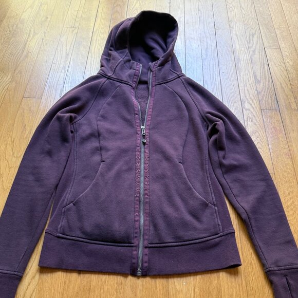 Lululemon Size 8 Purple Light Cotton Fleece Full-Zip Scuba Hoodie Sweatshirt - Picture 4 of 16